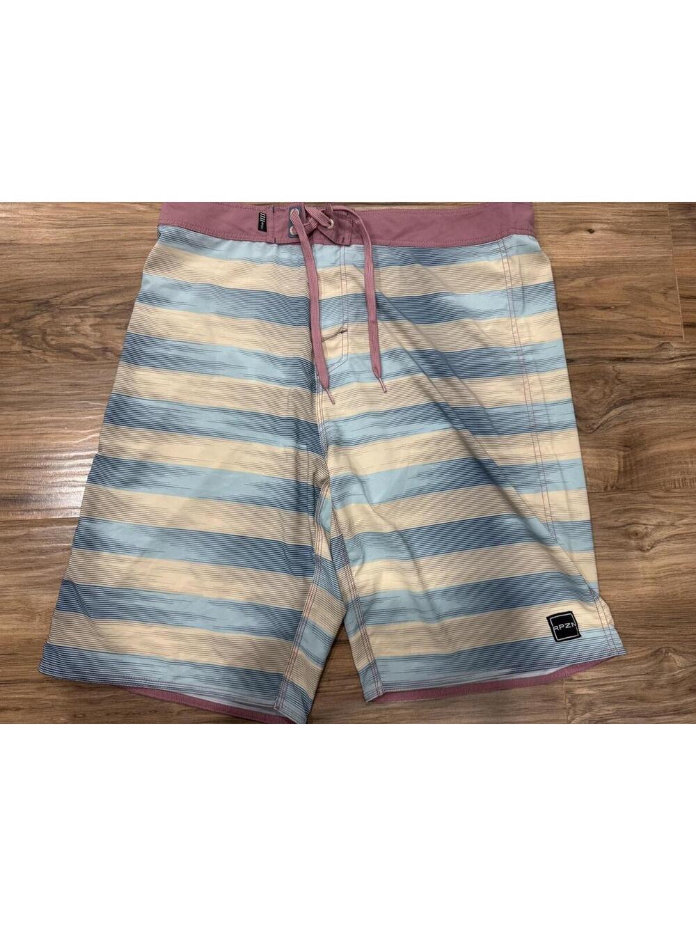 Ripzone Performance Stretch Board Shorts Mens Size 38 Striped Swim Surf